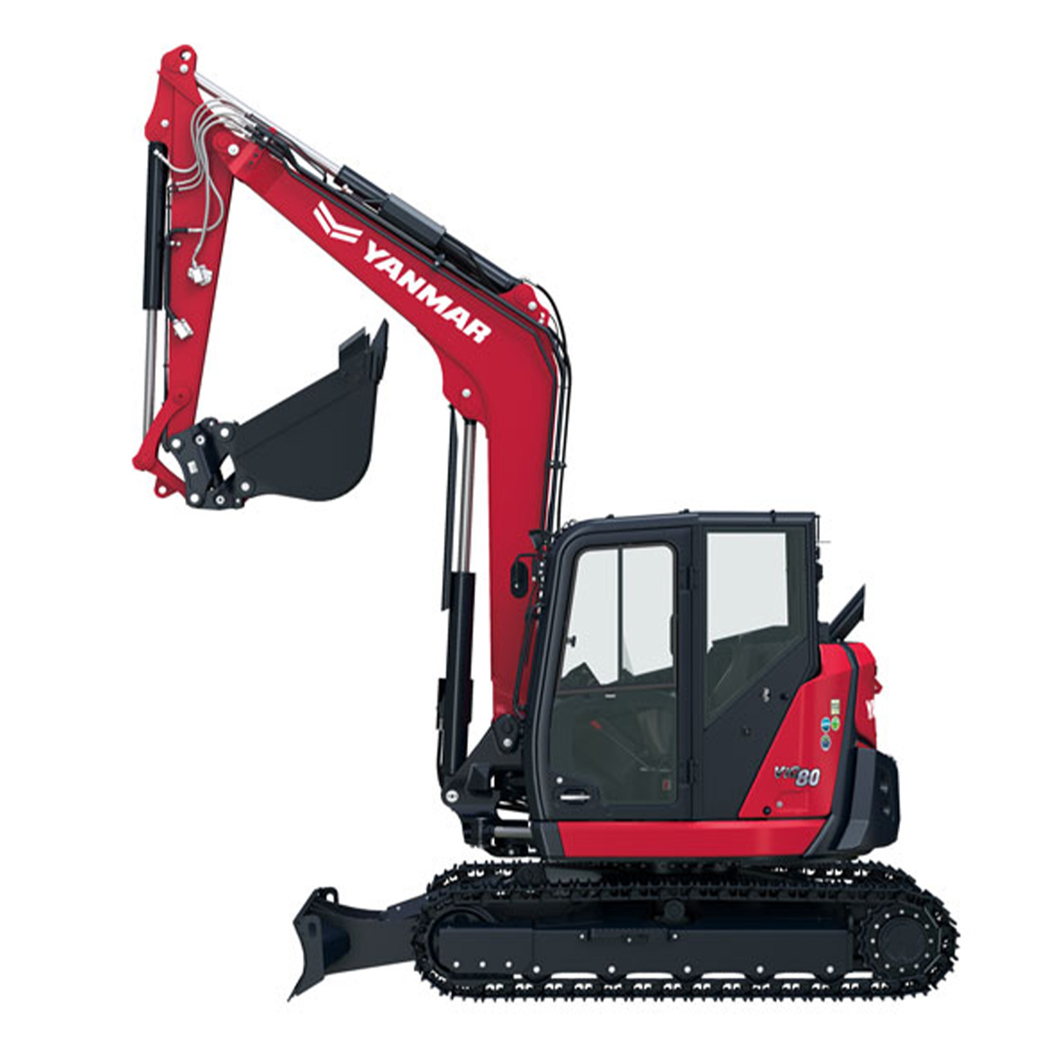 YANMAR VIO80 ミニカー 赤/黒 360° view｜ViO80｜Excavators｜Compact Equipment｜YANMAR