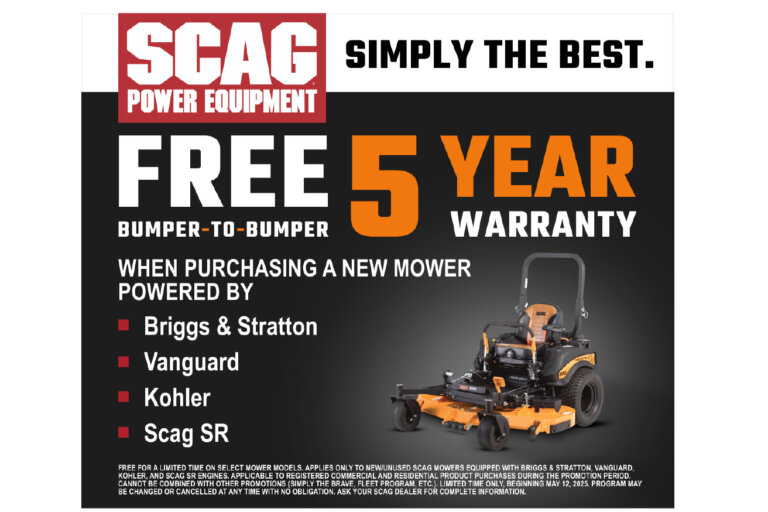 Scag free bumper-to-bumper warranty