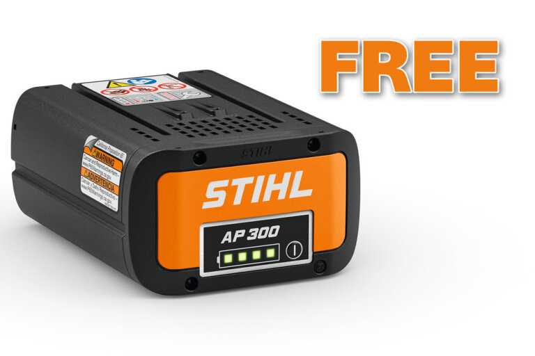 Stihl AP 300 battery on a white background