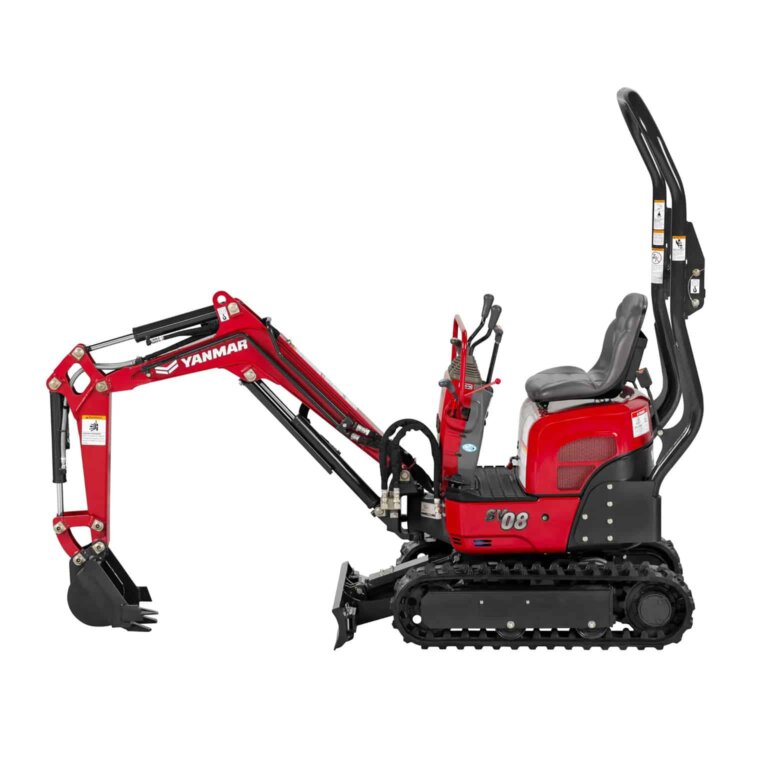 Yanmar SV08 mini excavator side view