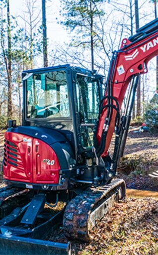 Yanmar mini excavator on jobsite