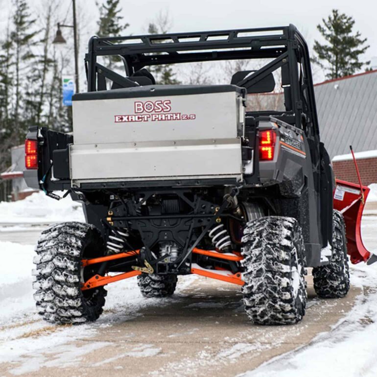 BOSS Exact Path spreader on UTV