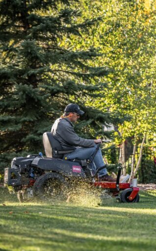Toro MyRide mower cutting grass