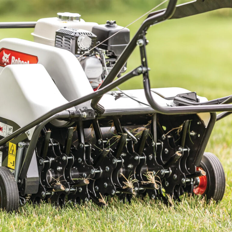 Rear view Bobcat AE26 aerator