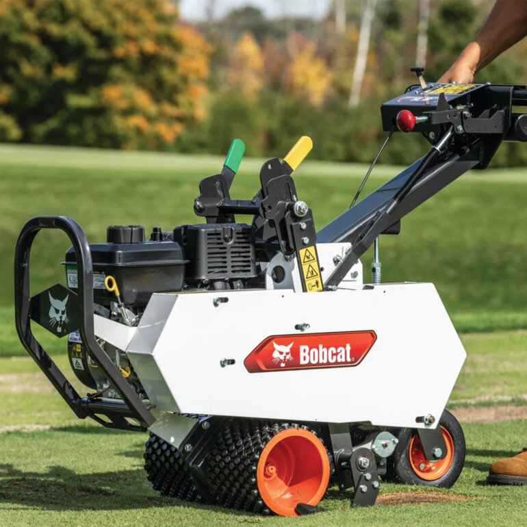 Bobcat SC18 sod cutter close up side view
