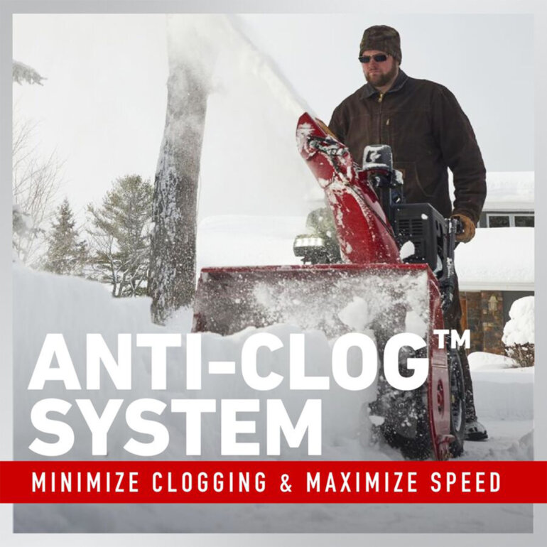 Toro snow blower feature anti-clog system