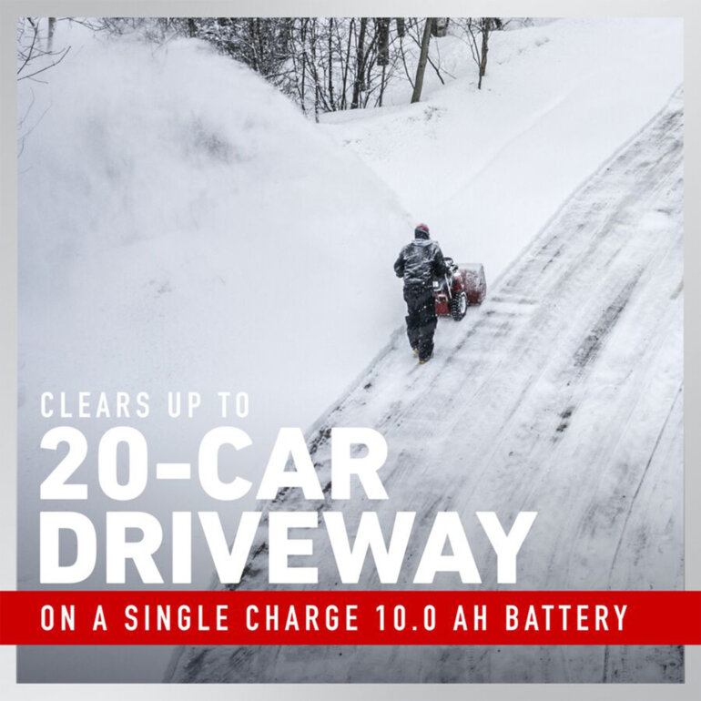 Toro snow blower clears up to 10-car driveway
