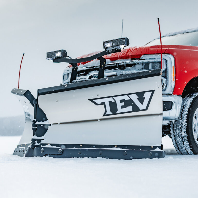 Close up look at BOSS TEV snow plow