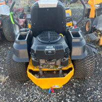 Used Hustler Raptor mower engine view