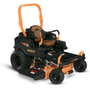 Studio shot of Scag Patriot zero turn riding mower