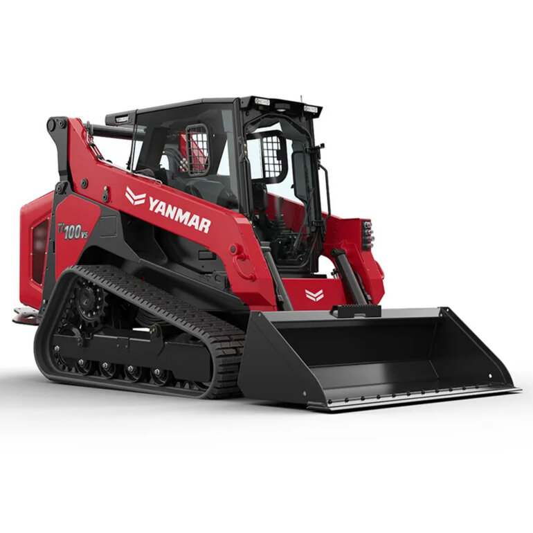 Studio shot of Yanmar TL100VS track loader on white background