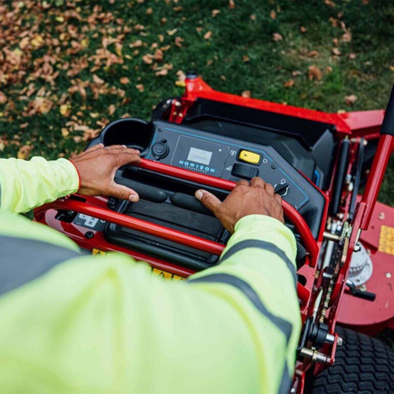 Toro Revolution GrandStand stand-on mower controls