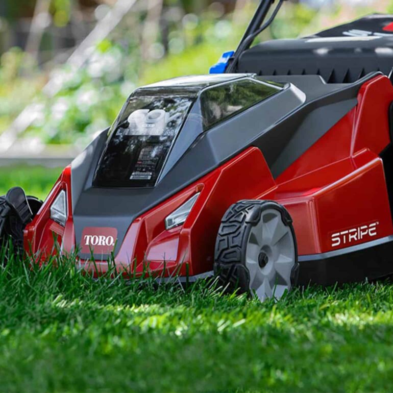 Toro Stripe mower cutting grass